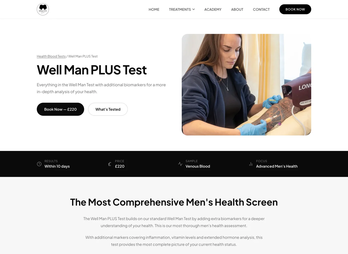 Mirror Image Clinic website after